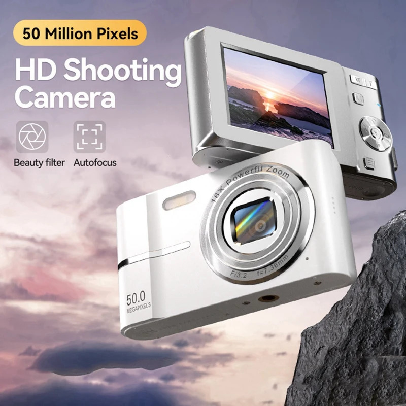 24inch retro digital camera 4K hiefinition small portable CMOS mini 50MP 16X zoom video recorder durable and easy to use 240805