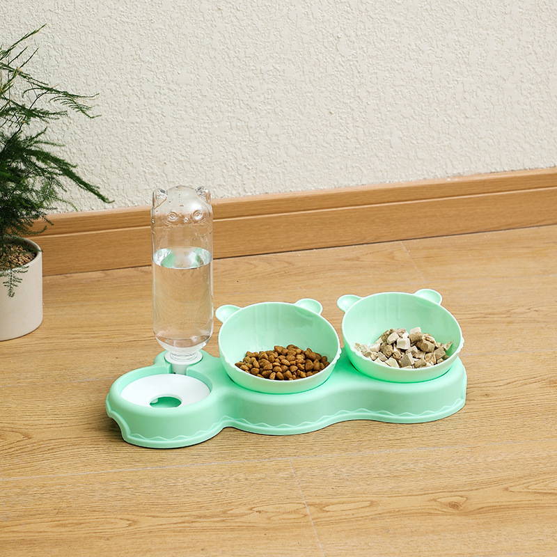 Pet cat dog plastic opaque rice moisture-proof mouth, anti knock automatic drinking bowl, pet supplies