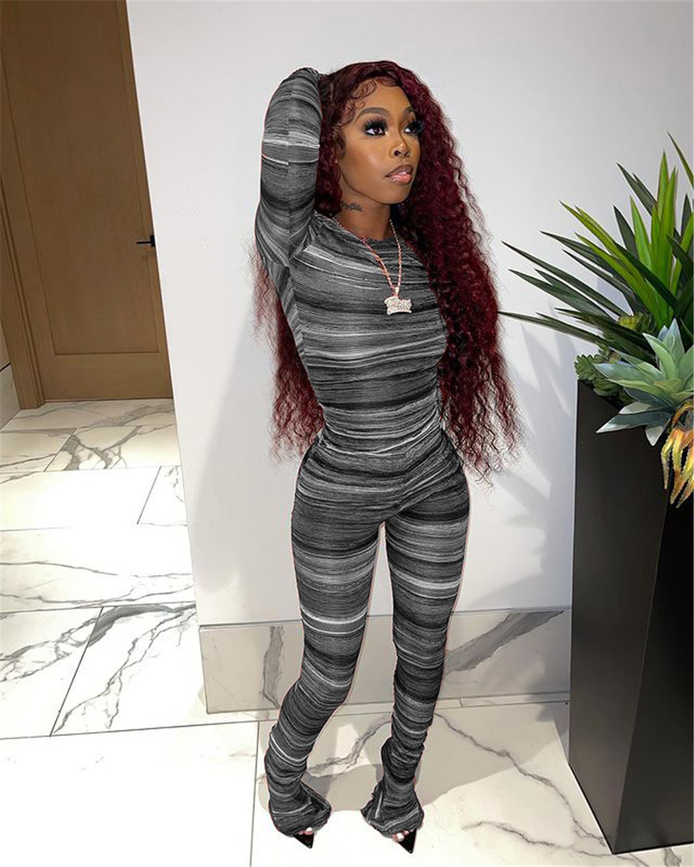 NEW Designer Tracksuits Women Outfits Two Piece Sets Fall Winter Long Sleeve Pullover Sweatshirt and Stacked Pants Sweatsuits Bulk Wholesale Clothing 