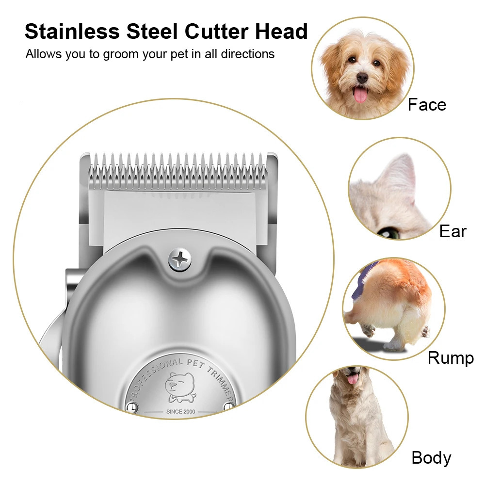 Digital Display Pet Hair Clipper Professional Cutting Machine Dog Hair Trimmer Animal Grooming Shaver Cutter Machine for Cats 240807