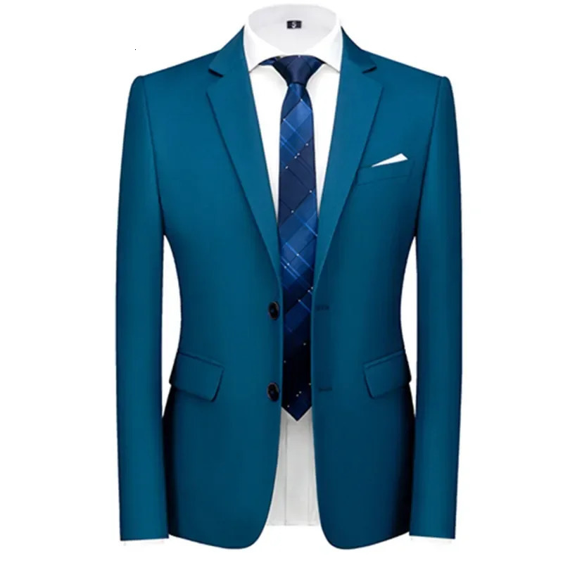 Fashion Mens Casual Boutique Solid Color Suit Coat Slim Fit High Quality Business Groom Wedding Blazer Jacket 240807