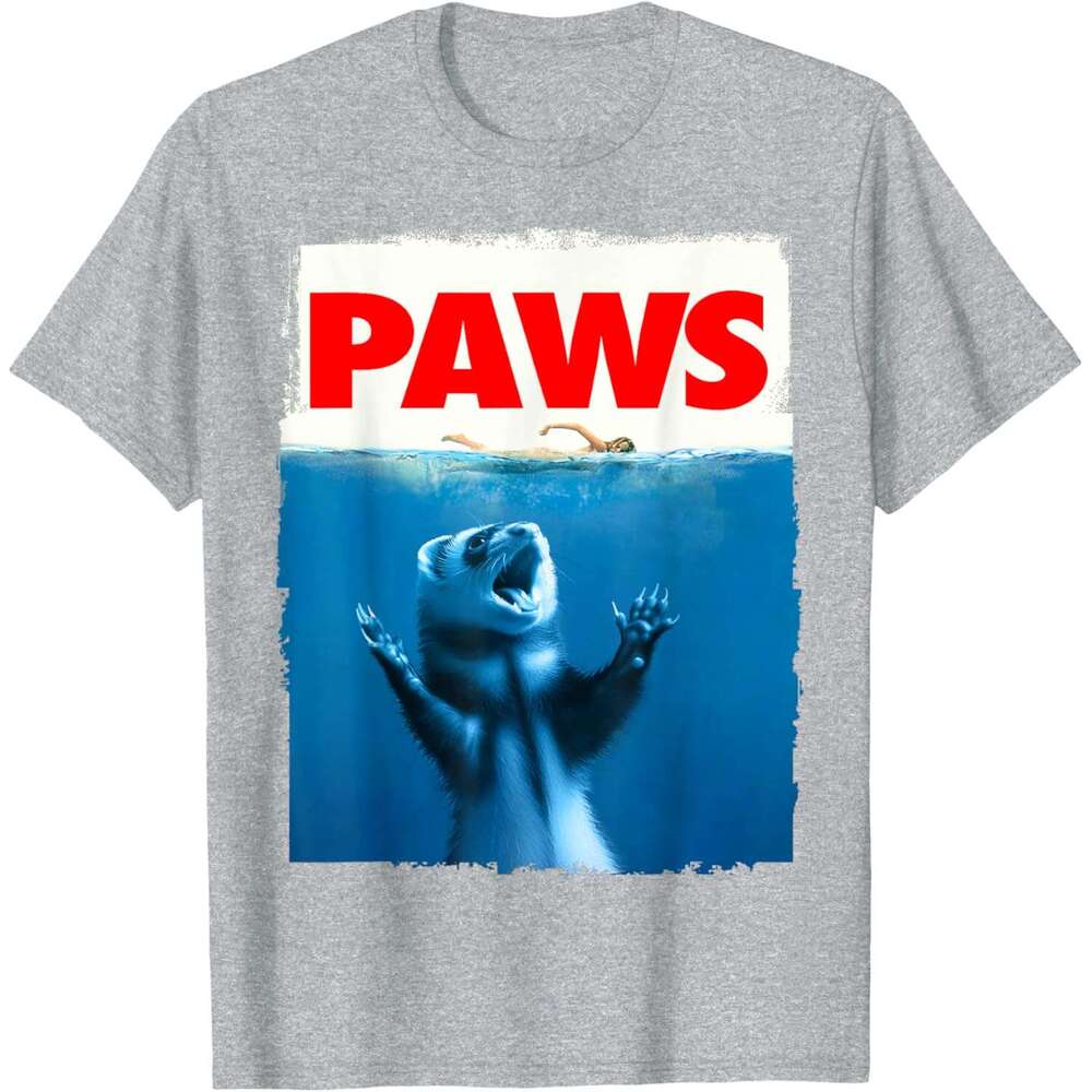 T shirt for Mens Womens Paws Ferret Funny Ferret Lover T-Shirt Shirts Tshirt Graphic Tee Casual Tops Clothes Short sleeve