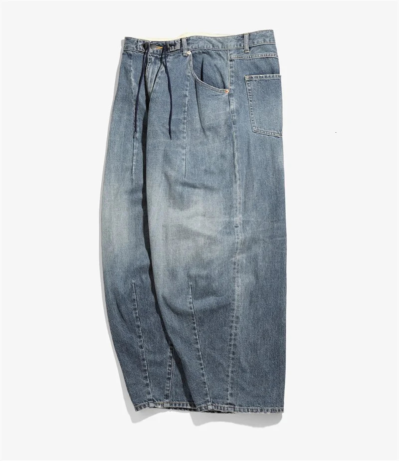 Blue Wide Leg NEE DLES Jeans High Quality Loose Mens Retro Street Sports Pants 240807