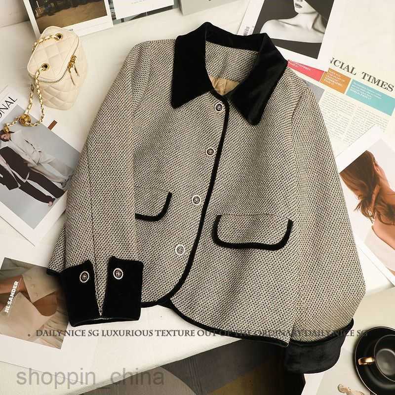 designer Women Jackets Coats fashion Short jacket for women spring autumn new spring outfit gentle stature high-end feel contrasting color suit