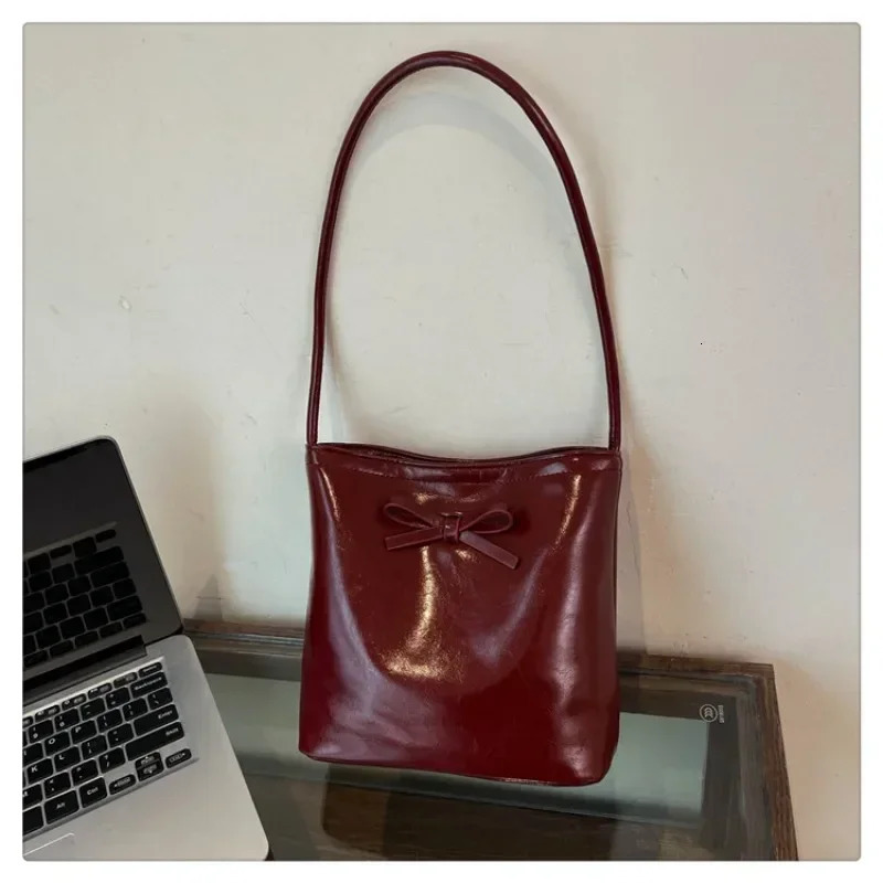 Bow Hasp PU Shoulder Bags Trendy Fashion Simplicity Crossbody Bags Versatile Womens Handbags Bolso Mujer 240808