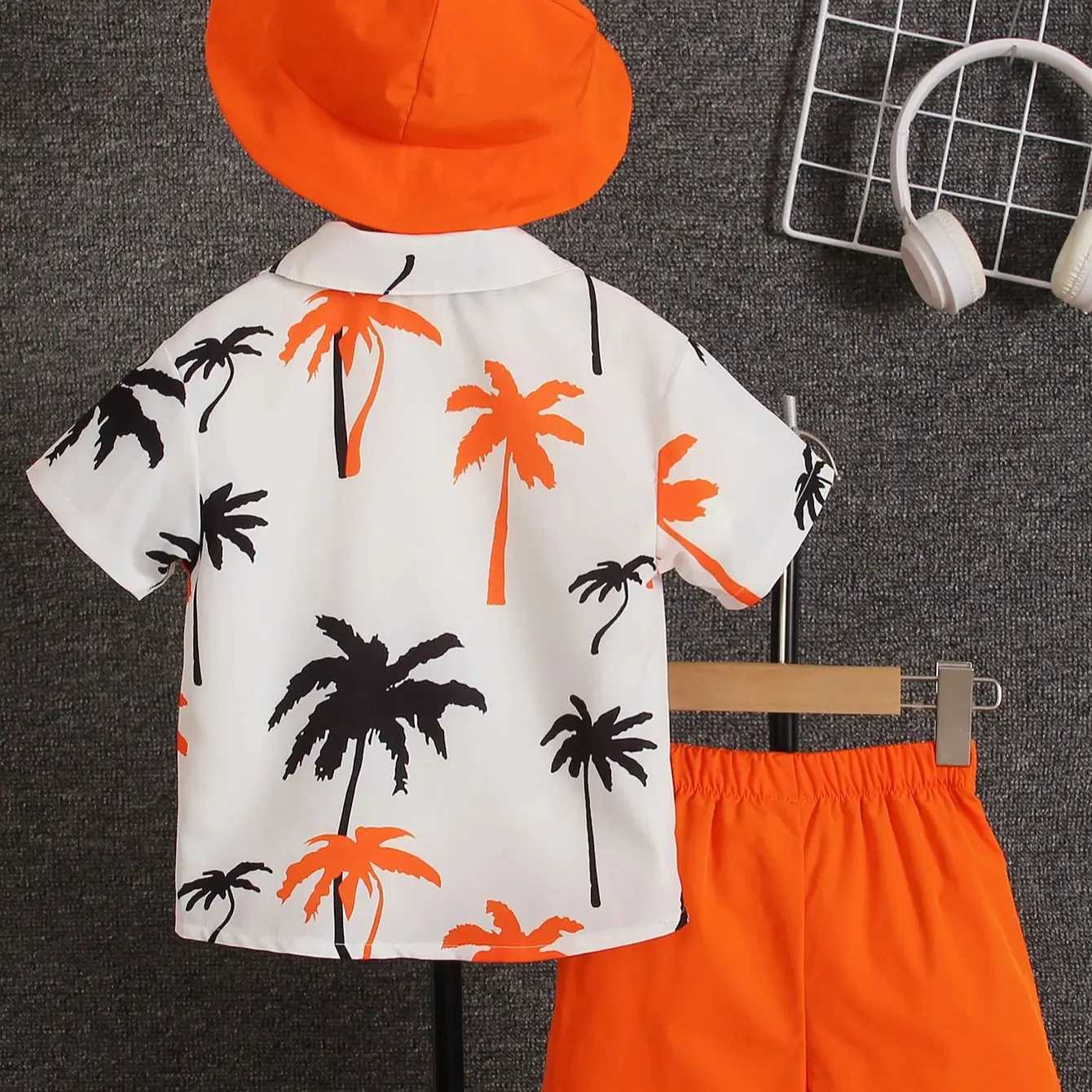 Clothing Sets Three-piece summer 2 to 7-year-old boys and girls can choose a variety of colors holiday fresh coconut print short-sleeved shirtL488