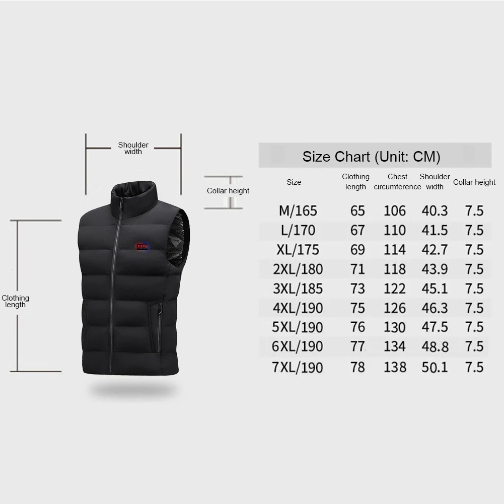23 Heated Vest Zones Electric Heated Jacket Washable Mens Winter Jacket USB Winter Heating Vest Thermal Clothing Size M-7XL 240808 - view 7