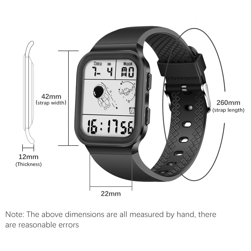 LIGE Fashion New Electronic Watch Multi functional Waterproof Calendar Watch Square Large Dial Student Sports Watch