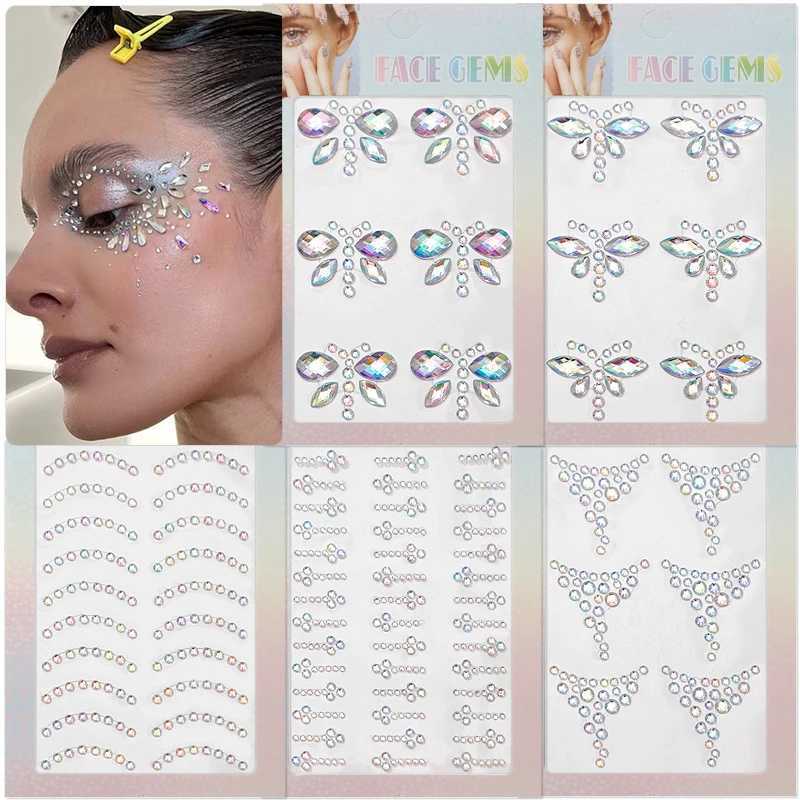 Tatouage des sourcils autocollants paillettes eye-liner en massacre en sourcils Eyes Diamond Tattoo Tatoo Rock Rock Rocks 3d Eyeliner Stickers Y2