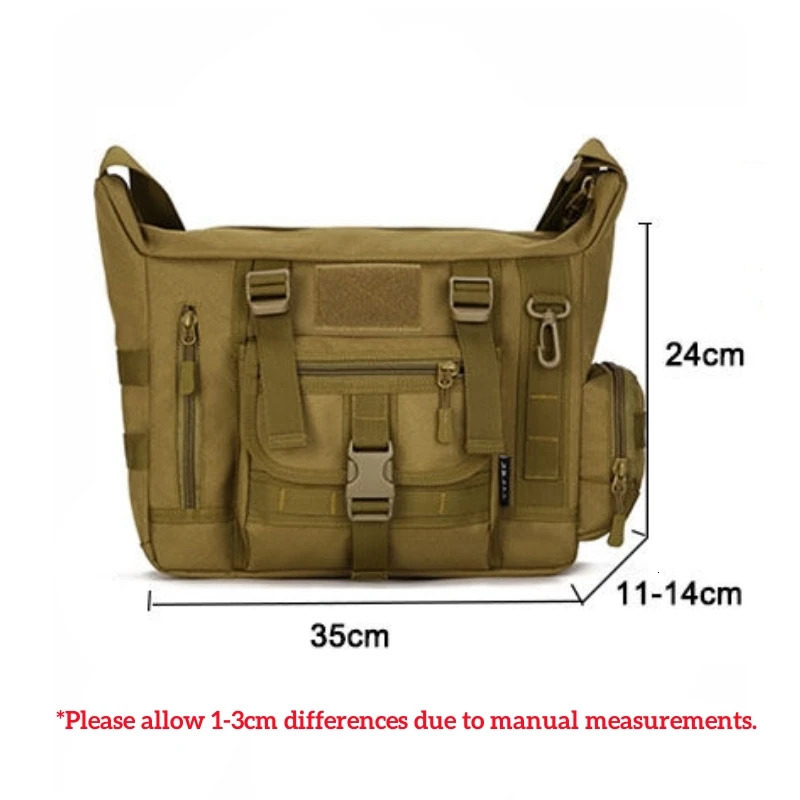 14 inch laptop shoulder bag mens sports tactical single backpack A4 document Molle messenger 240808