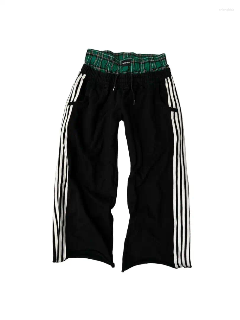 Men's Pants 2024 Haruku Fashion Simple Striped Casual For Men And Women Retro Loose Y2K Wide Leg Hip-Hop Sweatpants