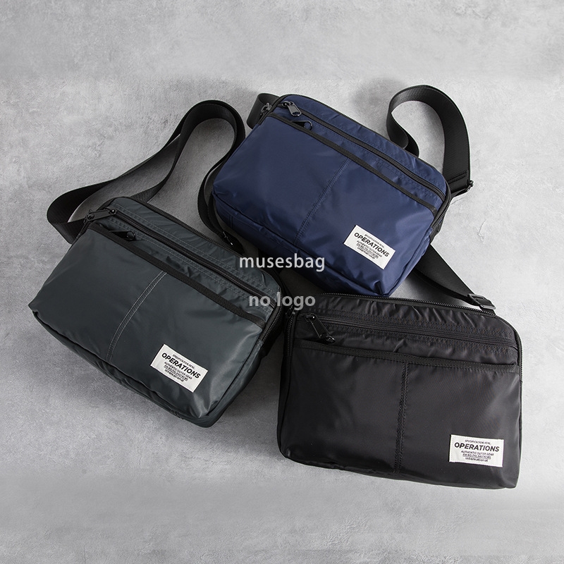 Japanese and Korean fashion men's crossbody bag ins style simple Oxford cloth shoulder bag student personality cross square messenger bag