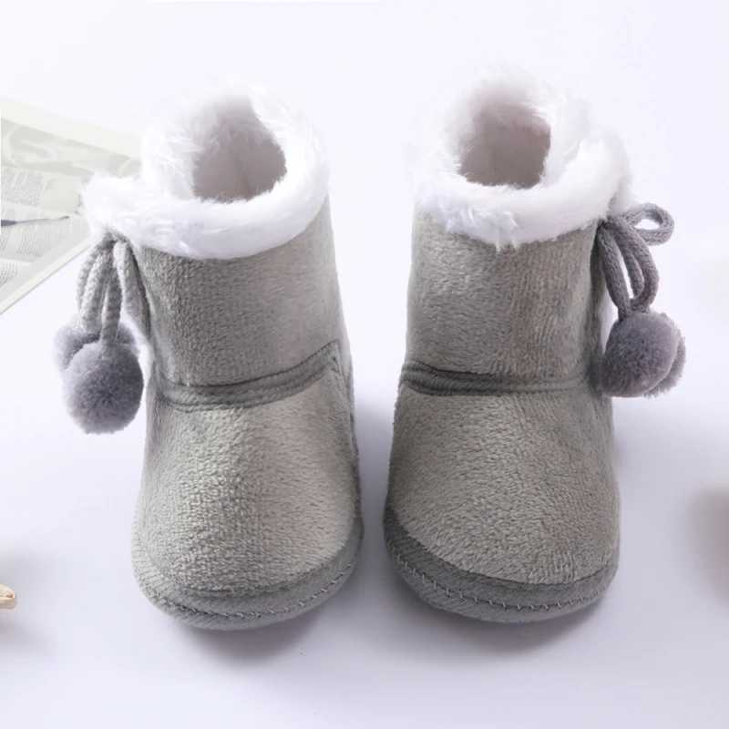 Baywell winter autumn baby fur snow boots warm shoes for young children and boys comfortable baby soft soled first pair of boots 0-15 months old M2408