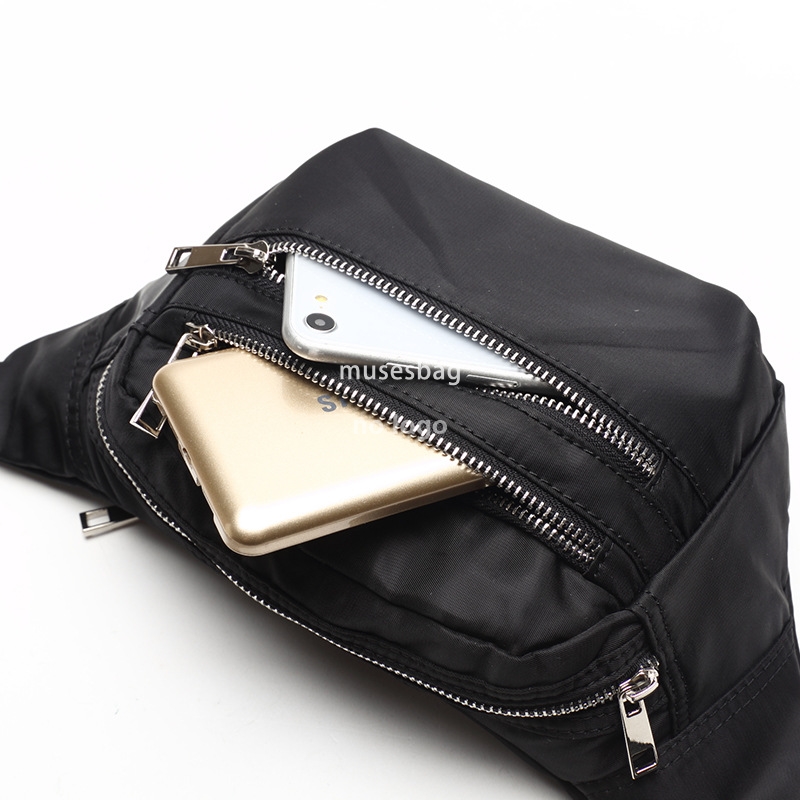 New men's waist pack fashion canvas solid color waist pack sports leisure wear-resistant multi-functional waist pack wholesale