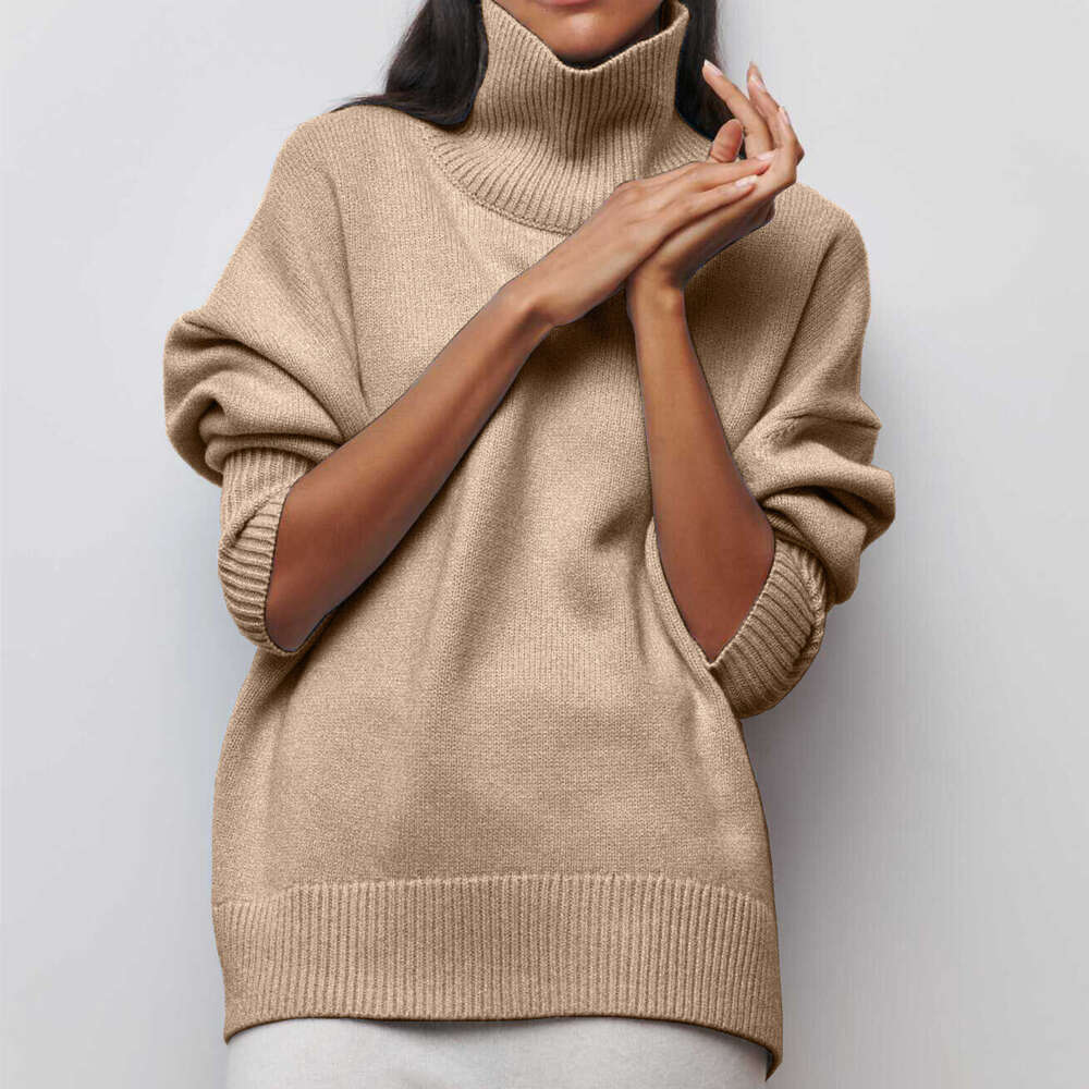 Women's new long thread loose high neck autumn/winter Russian knit sweater dongdumaoyi