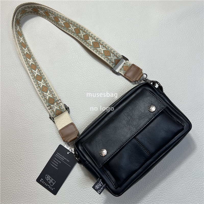 Fashion new ribbon men's bag casual shoulder bag men's and women's trend backpack Japan and South Korea sports crossbody bag