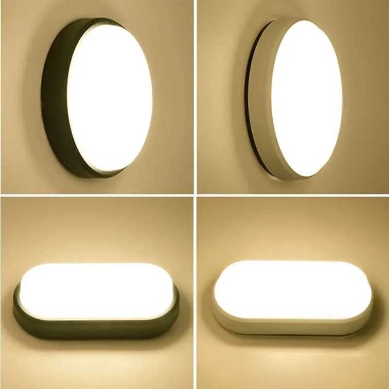 16W 20W Outdoor LED Wall Lamp Garden Porch Surface Mounted Oval Sconce Lighting Bathroom Moistureproof Ceiling Light 110V 220V Z250220