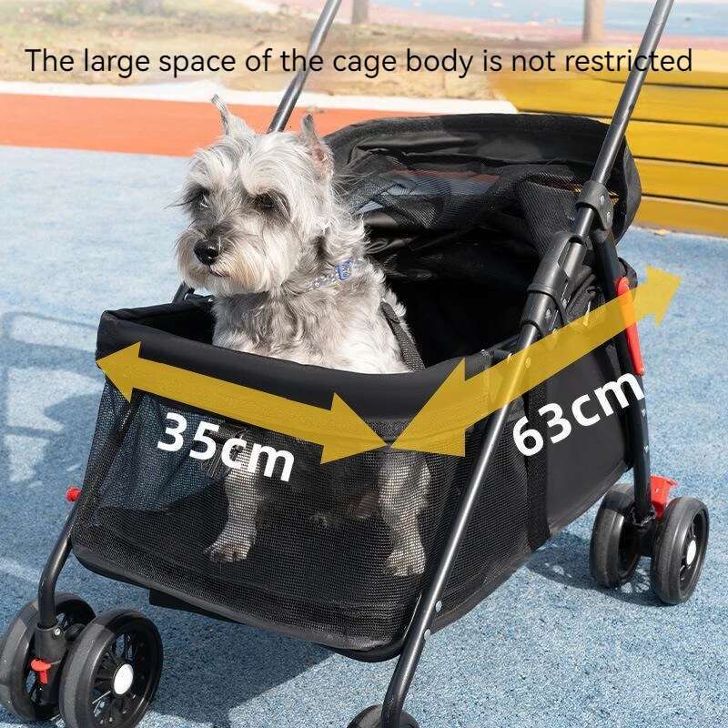 Pet Stroller Lightweight Folding Walking Pet Carrying Bag Outdoor Travel Breathable Meal Plate Dog Cat Trolley For Small Dogs Zozostore