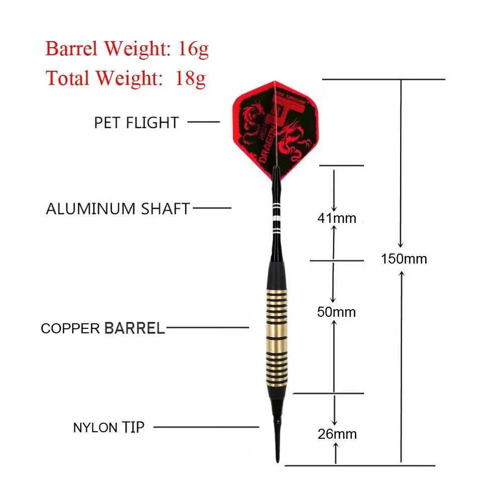 Fox Smiling Professional Electronic Soft Tip Brass Darts 18g Darts With Aluminum Alloy Shaft With 3PCS Flights 3PCS Shafts Y240807