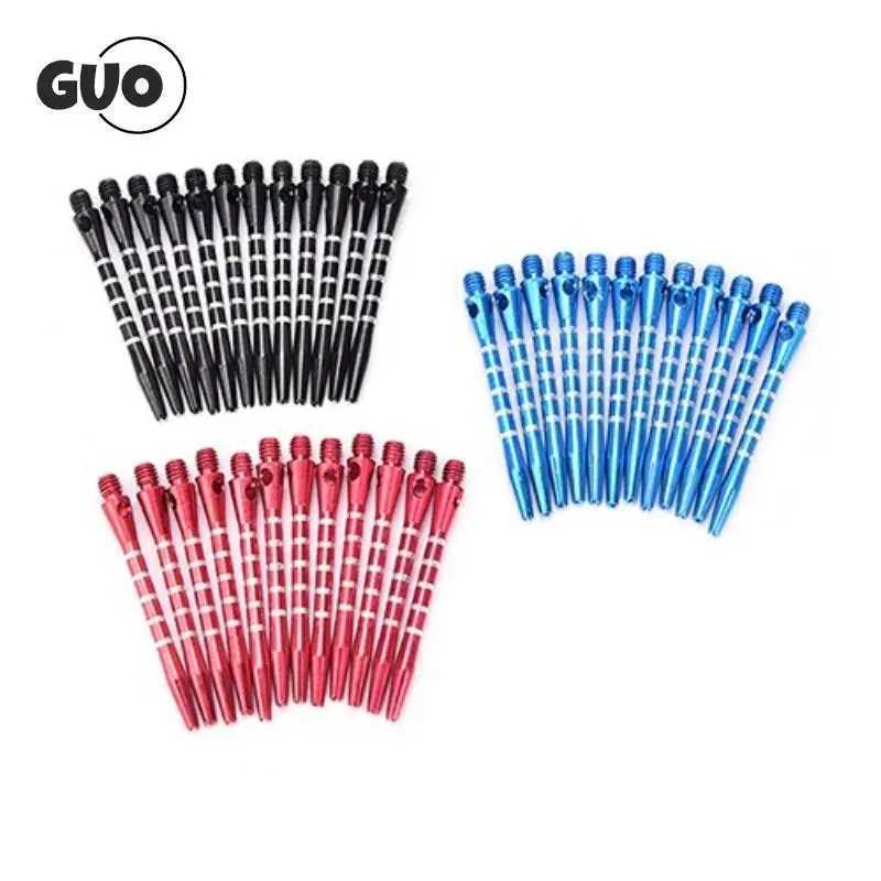 12pcs Aluminum Alloy Darts Shafts 53mm Aluminum Stem Shafts 3 Colors Black+Blue+Red 2BA Thread Dart Replacement Y240807