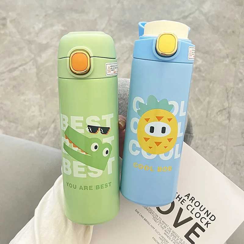 420ML Cartoon Thermos Bottle Stainless Steel Thermal Mug Kids Thermal Water Bottle Vacuum Flask Insulated Cup Tumbler Thermo CupCL24089
