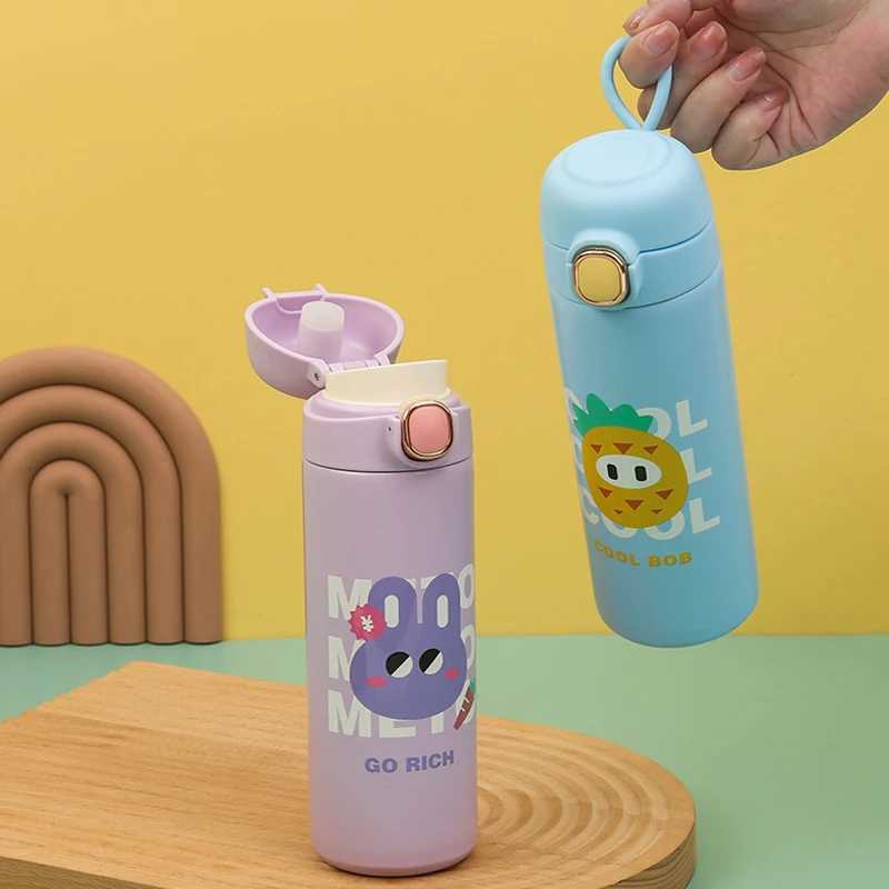 420ML Cartoon Thermos Bottle Stainless Steel Thermal Mug Kids Thermal Water Bottle Vacuum Flask Insulated Cup Tumbler Thermo CupCL24089