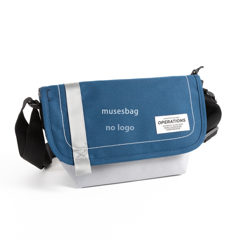 New men's shoulder bag color contrast casual crossbody bag canvas personality simple small body bag fashion messenger bag