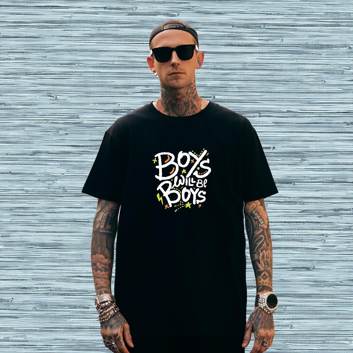Classic letter Men T Shirts Hip Hop Street Men Tees 100% Cotton 230g New Breathable Oversized 4XL Tees Shirts