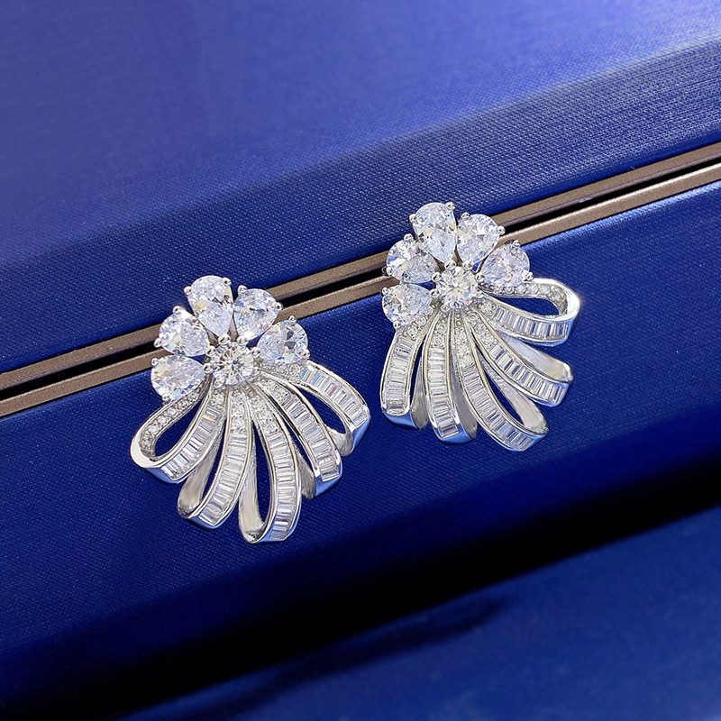 Sparkg Water Drop Moissanite Stud Earrings Real Sterg Sier 100% Genuine Gemstones | Exquisite Party Wear Jewelry Gift for Women