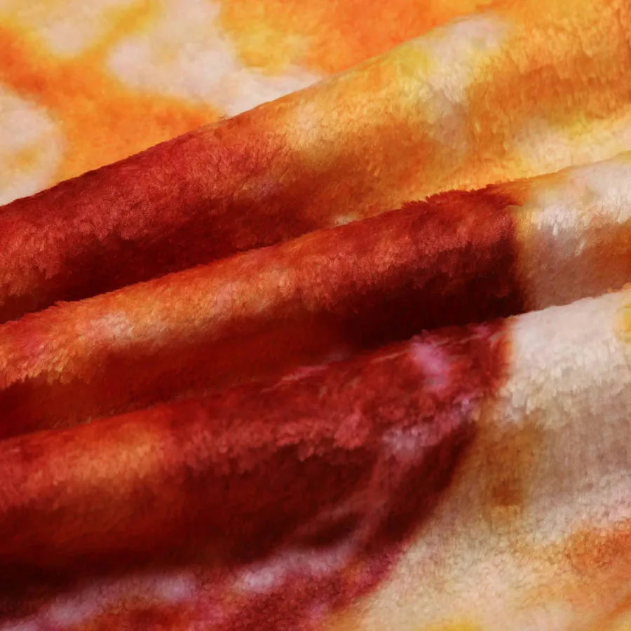 pizza food blanket super soft plush throw used for bed sofa decoration camping winter round 240903