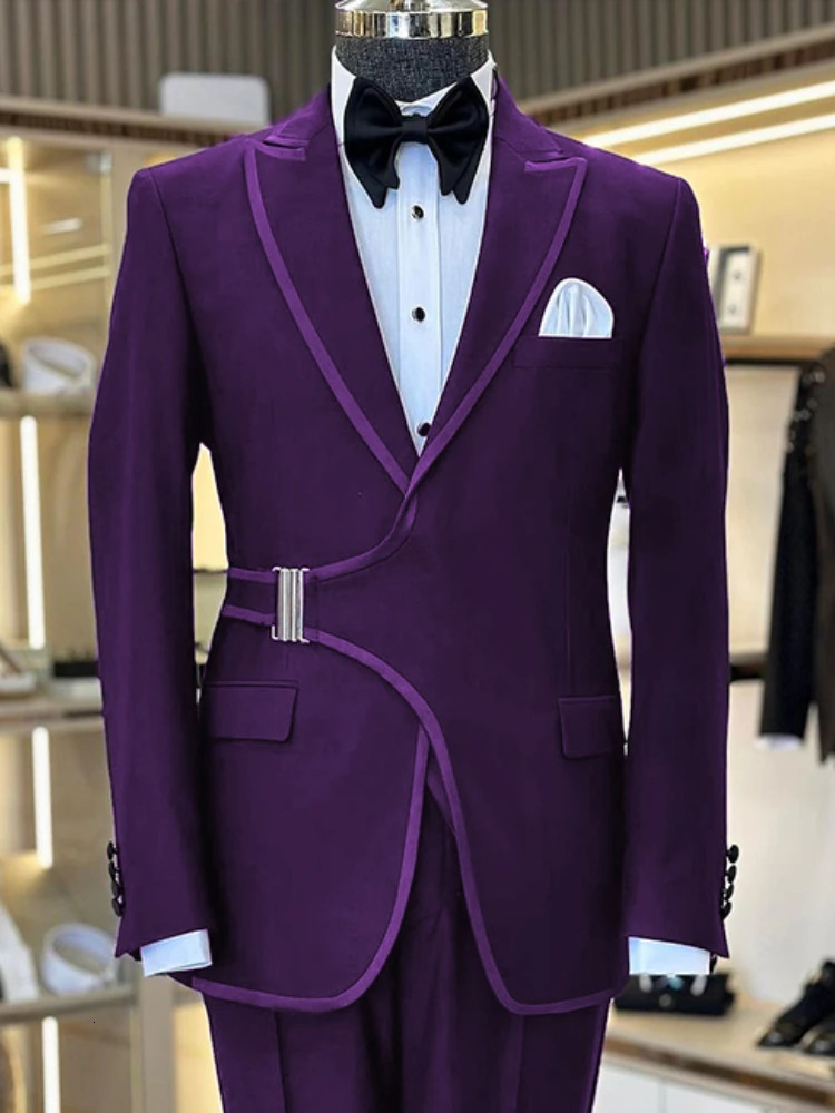 Mens Blazer Business Casual Blazers Slim Fit Formal Tunrdown Collar Belt Pocket Long Sleeve Jackets for Men y240821