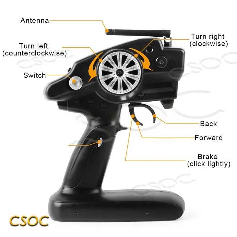 Free shipping CSOC 1 10 high-speed RC drift racing remote control toy car suitable for boys large off-road 4WD LED headlight descent
