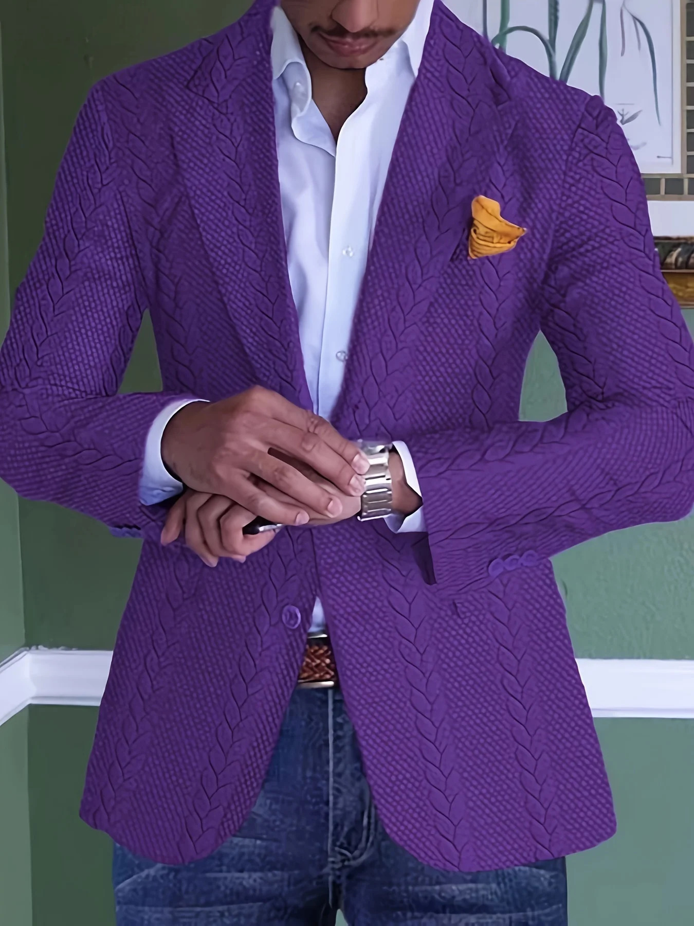 Mens fashion casual knitted sportswear slim fit lightweight business style set jacket suitable for daily wear and parties spring autumn 240808