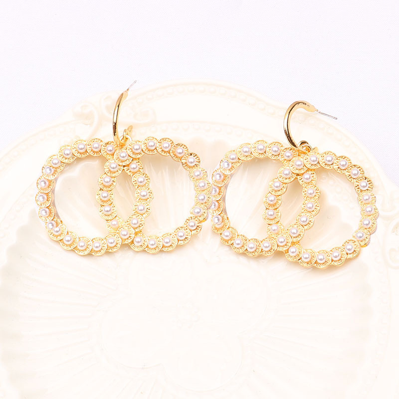 18K Gold Plated Letter Charm Stud Designer Earrings Womens High-end Geometric Crystal Pearl Pendant Earring Eardrop Women Luxury Christmas Wedding Jewelry Gifts