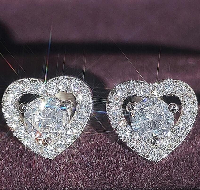 Sweet Sterg Sier Stud Earrings | Moissanite Dia Party Jewelry For Women