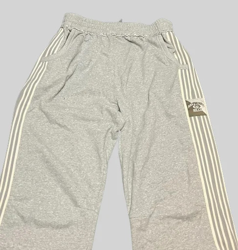 Streetwear Sweatpants Mens Clothing Harajuku Retro Stripes Embroidered Graphic Baggy Pants Gothic Gray Straight Trousers y240829
