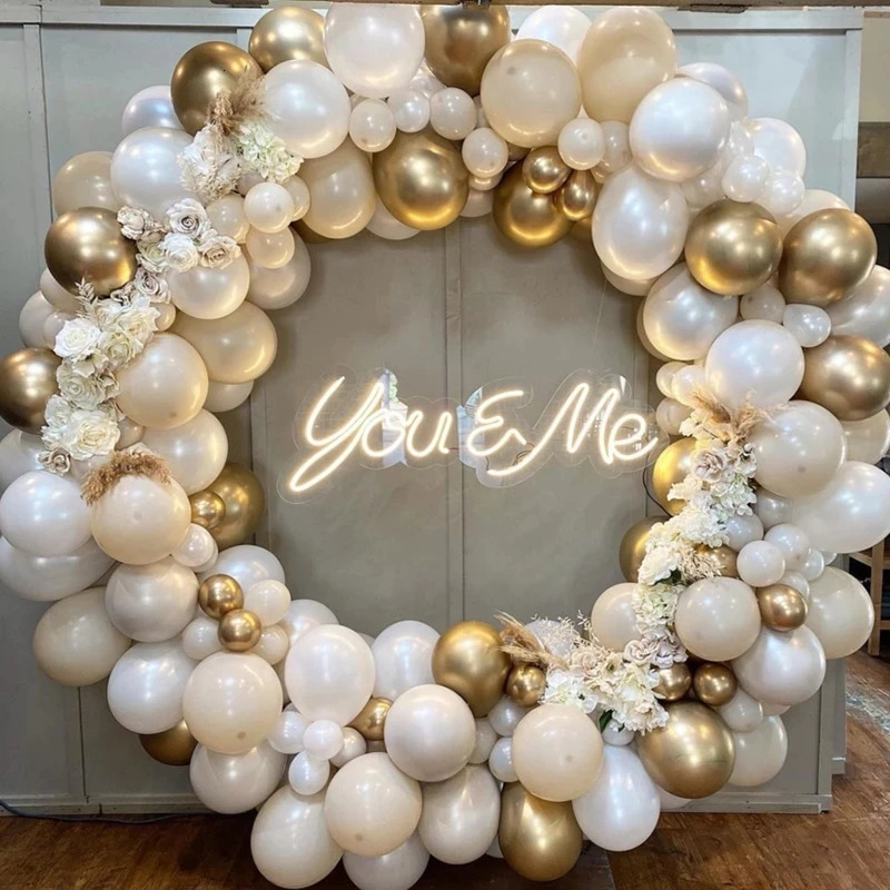 Beige Cream White Boho Balloon Garland Arch Kit Sand White Engagement Wedding Birthday Party Baby Shower Decoration Balloons 240809