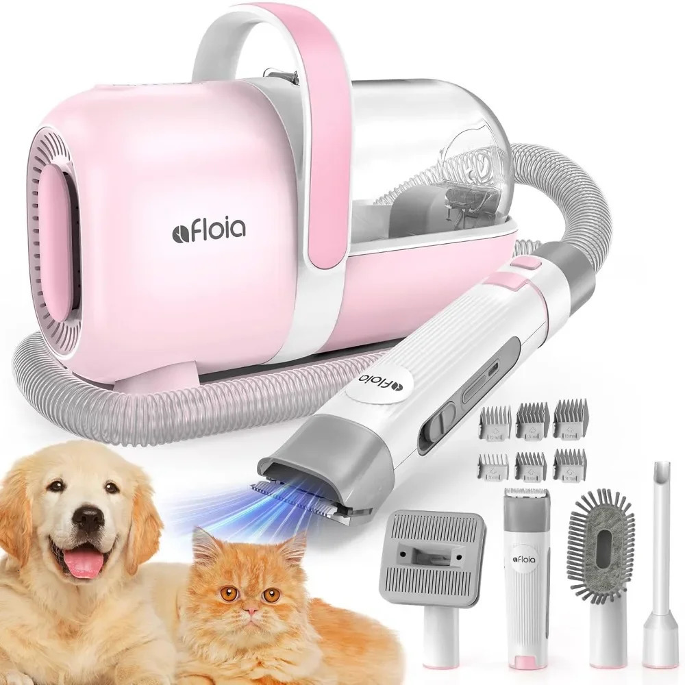 Dog Grooming Kit Pet Grooming Vacuum Dog Clippers Dog Brush for Shedding with 5 Pet Grooming Tools 240808