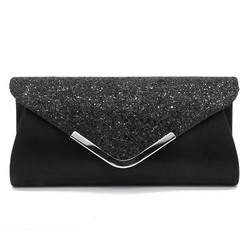 Womens clutch glitter evening party handbag portable black gold sier pink wedding wallet envelope 240808 e57a 4