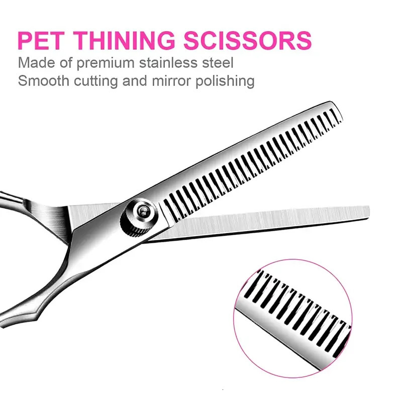 Premium Coated Dog Grooming Scissors with Safety Round Tips Professional Grade Kit for Precise and Safe Trimming 240808