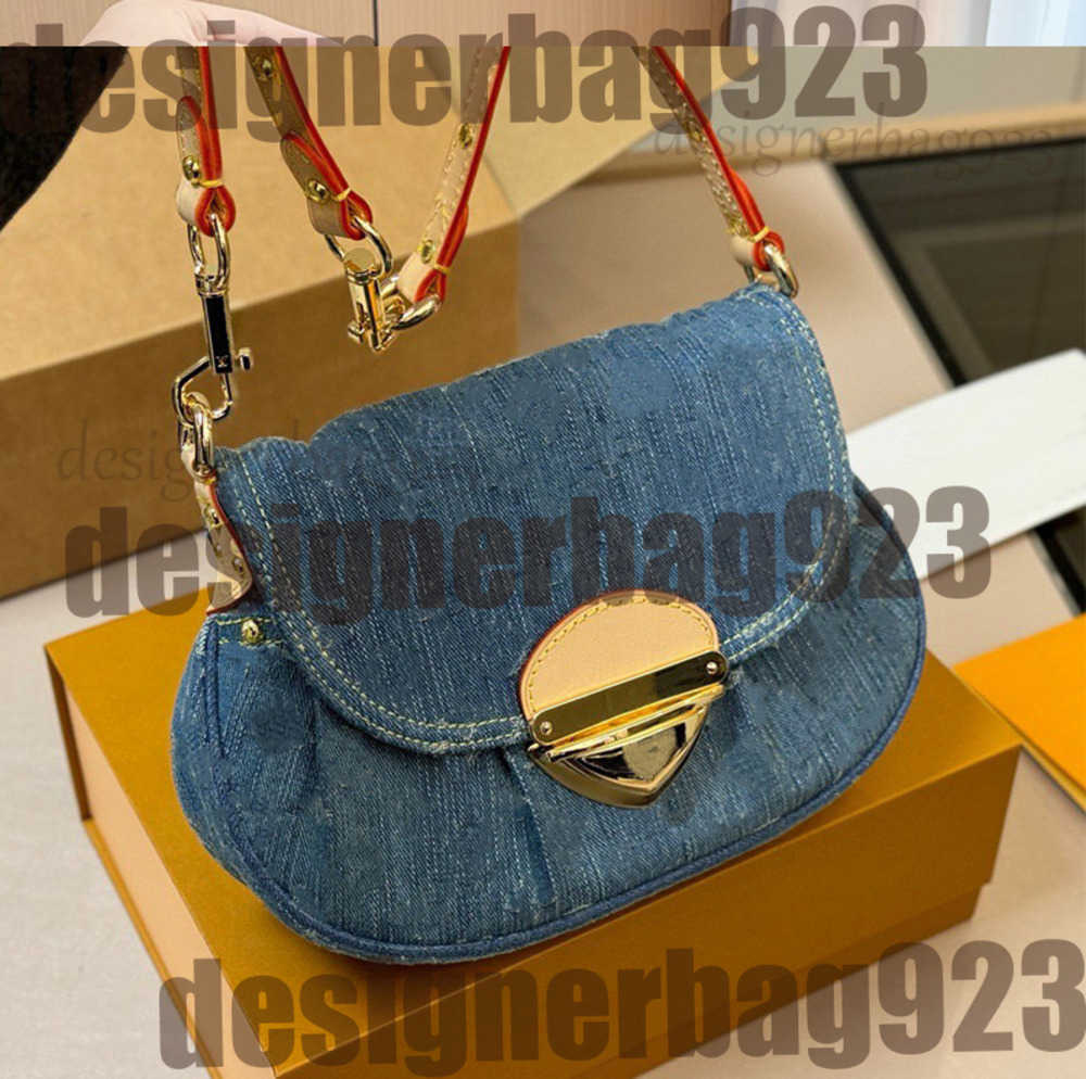 Evening Bags Designer bag retro denim bag womens crossbody bag luxurious handbag Hobo shoulder bag blue denim flower crossbody bag fashionable trend fashionbag