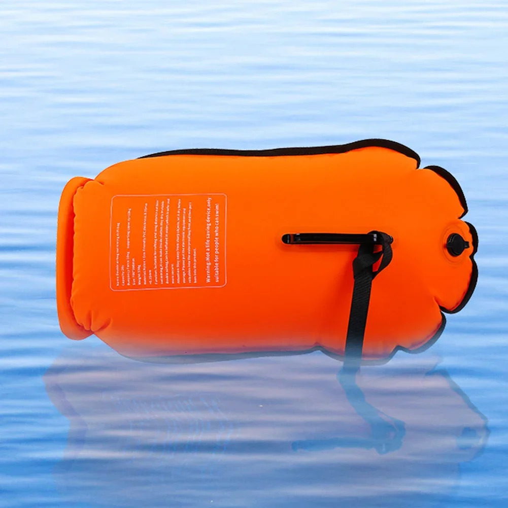 PVC swimming bucket dry bag 20L inflatable open bait towing floating waterproof double air water sports safety 240808