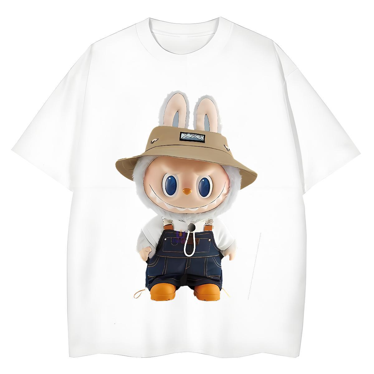 2024 Designer Man T Shirts Labubu Crew Neck 100% Cotton 230g Tshirts Street wear Hip Hop Custom Print Plus Size Popular Tee Shirt