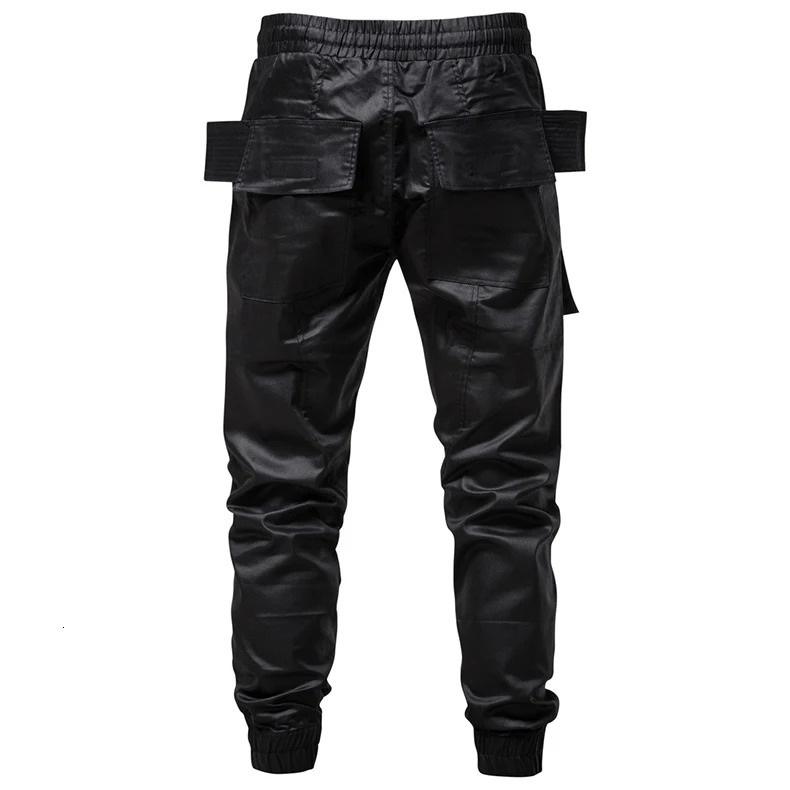 Mens leather pants Cuir Homme Gothic steampunk coated wax Hip hop cool streetwear Pantalones Hombre 240808