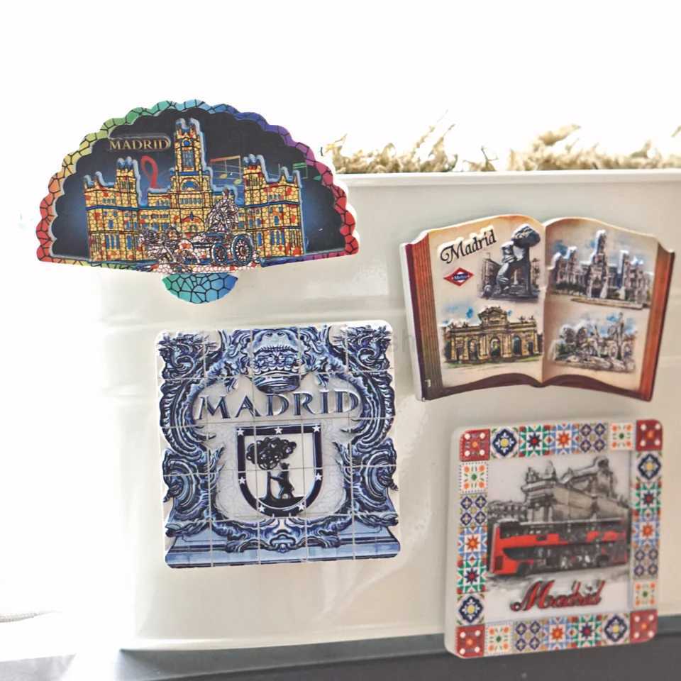 1pc Madrid Fridge Magnets Spain Fridge Stickers Travel Souvenirs Colorful Home Kitchen Decorations Creative Holiday GiftXJ240809