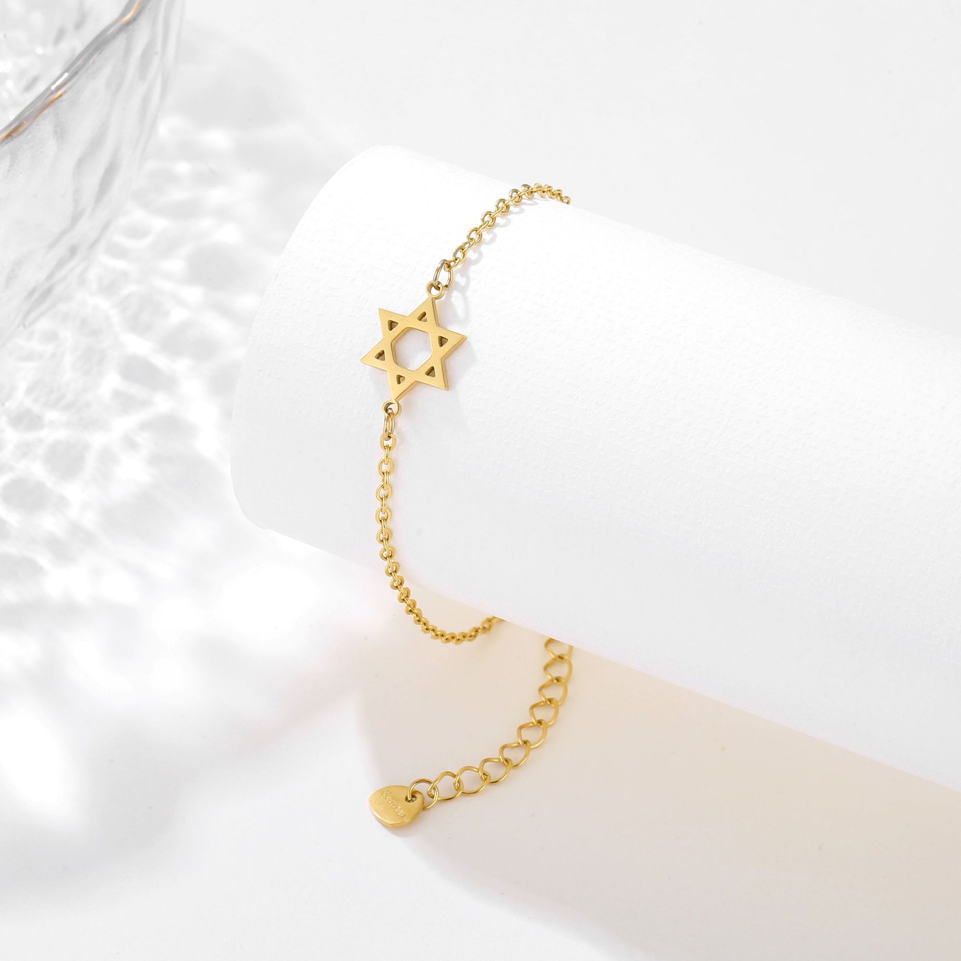 Lucky Titanium Steel Hexagram Star Bracelet, Non fading, Small and Trendy, Fashion Women's Versatile Star Jewelry Bracelet