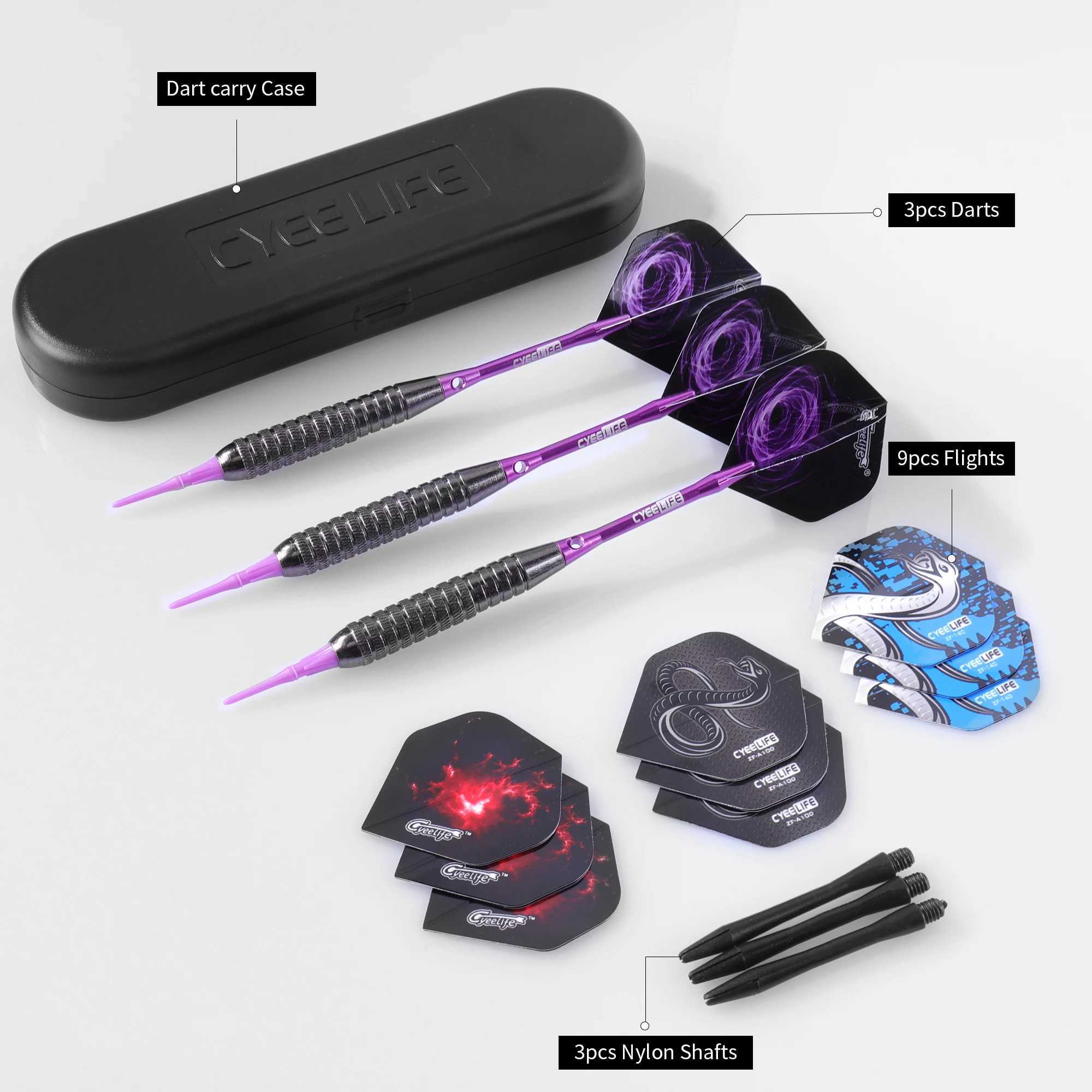 CyeeLife 18/20/24g Soft Dart Safety Practice Competition Rubber Head Adult Flying Sign Drop Resistant Aluminum Rod Tail Y240807
