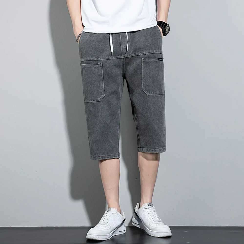 new Mens Summer Denim Short Men Jeans Fashion Streetwear Hip Hop Long 3/4 Capri Cargo Shorts bermuda masculina ropa hombreM240809