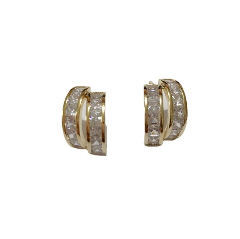 Sparkg Stud Earrings: Sterg Sier, Gold Fill, Princess Cut 5A Zirconia, Party Jewelry Gift