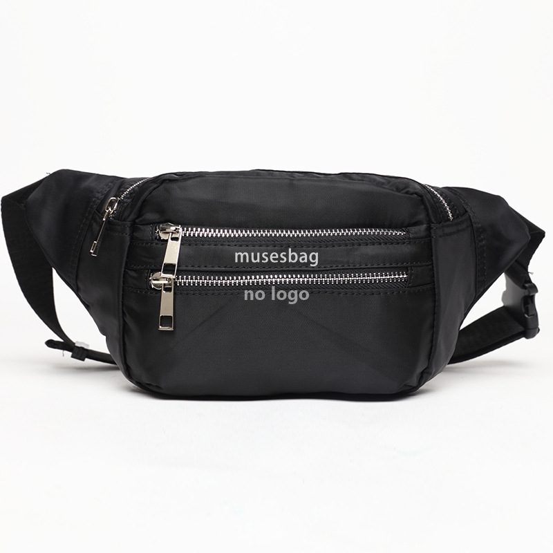 New men's waist pack fashion canvas solid color waist pack sports leisure wear-resistant multi-functional waist pack wholesale